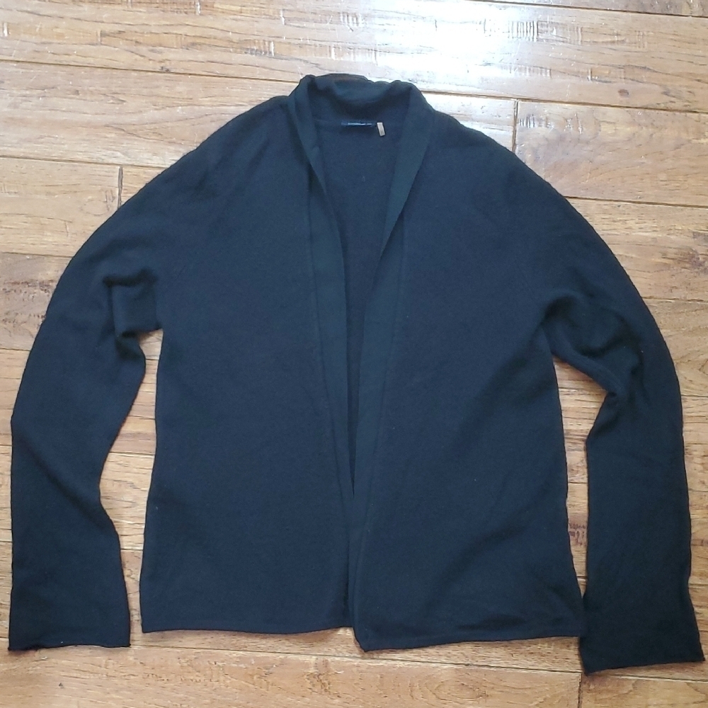 Magaschoni Cashmere Black Open Front Cardigan
